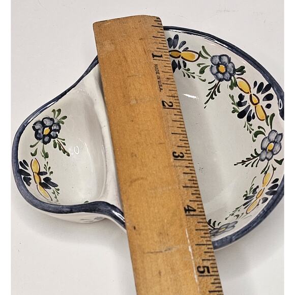 Vintage Olive Dish Pit Hand Painted In Portugal Signed By Artist Glazed - Picture 6 of 6